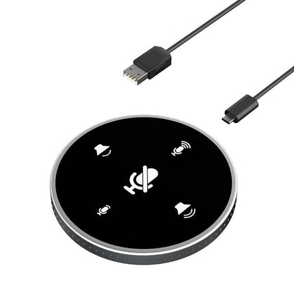 USB Conference Microphone Speech Mic 360° Voice Pickup - Black