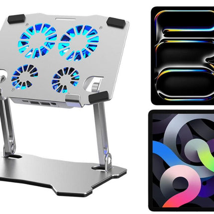 Tablet Cooling Pad Aluminum Adjustable Tablet Stand Tablet Support Notebook Stand Cooling Fan Pad