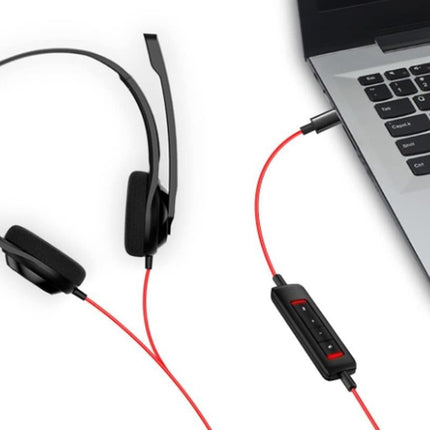 Dual-Edge USB-C Wired Headset with Clear Mic Lightweight Office Headset for PC/Mac