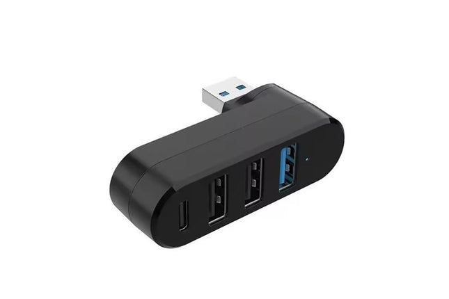 4 Port USB Hub Rotatable 180 Degrees USB Splitter with Type-C for Laptop
