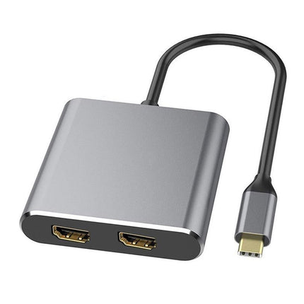 USB C to Dual HDMI Adapter 4K@30Hz Splitter for 2 Monitors Laptop