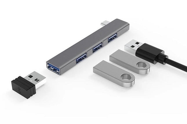 4 Port USB C Hub Type C USB 3.0 Adapter Multiport Splitter for MacBook Laptop and More – product detail
