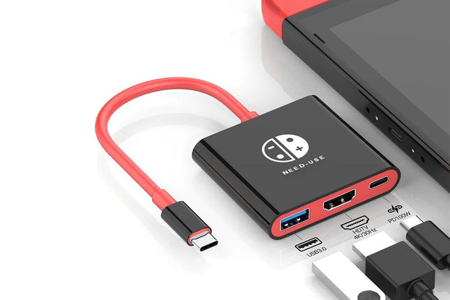 3-in-1 Portable TV Dock with 4K HDMI USB 3.0 100W Travel Adapter Dock for Nintendo Switch OLED TV Docking – product detail