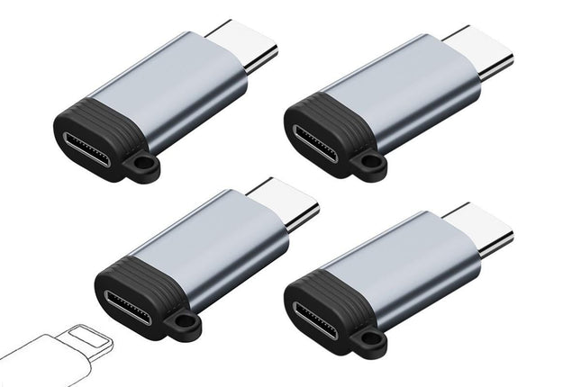 4Pcs Lightning to USB C Adapter Fast Charging and Data Transfer for iPhone 15 16 17 V1263-JX-6334