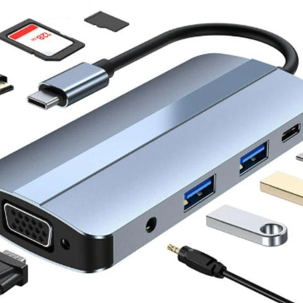 8-in-1 Docking Station Type-C to HDMI Multi-Display USB-C Hub PD 100W