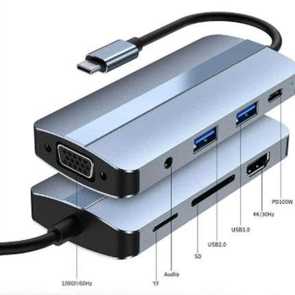 8-in-1 Docking Station Type-C to HDMI Multi-Display USB-C Hub PD 100W