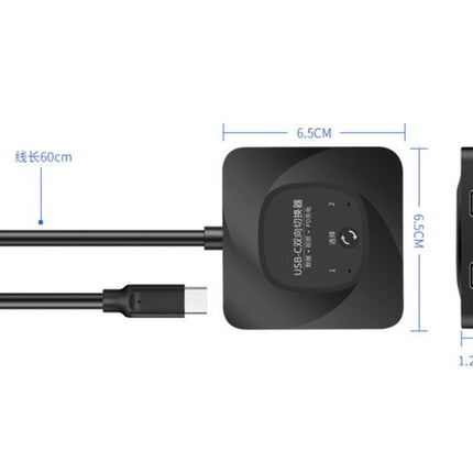 2 Computers USB-C Bidirectional Switcher Support HDR 10Gbps Data Transmission