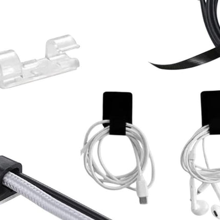 173Pcs Cable Management Organizer Kit Cable Sleeve Split with Self Adhesive Cable Clips Holder