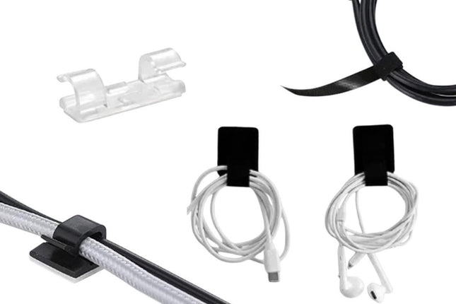 173Pcs Cable Management Organizer Kit Cable Sleeve Split with Self Adhesive Cable Clips Holder – product detail
