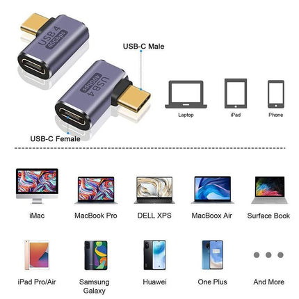 5 Pcs USB4.0 40Gbps Type C Male/Female to USB C Female Adapter Extender USB C Coupler 40Gbps Data Transfer