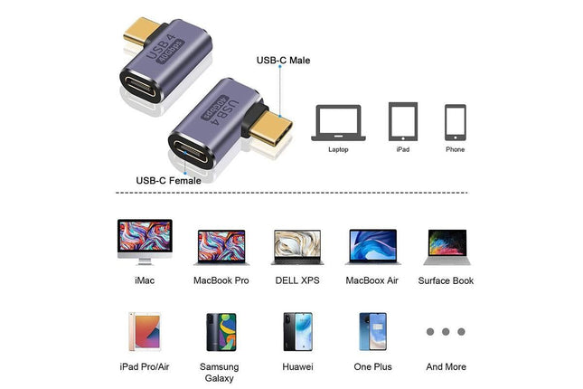5 Pcs USB4.0 40Gbps Type C Male/Female to USB C Female Adapter Extender USB C Coupler 40Gbps Data Transfer – product detail