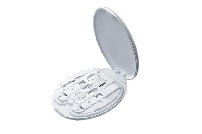 Mini USB Charging Cable Digital Gadgets Storage Box -White V1263-JX-6346