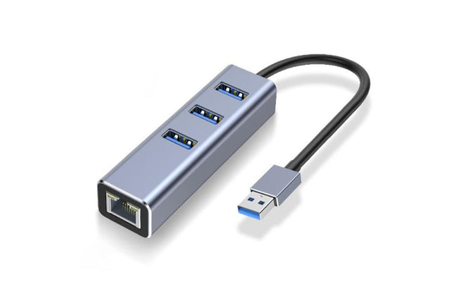USB 3.0 to Gigabit Ethernet Adapter with 3-Port Hub V1263-JX-6349