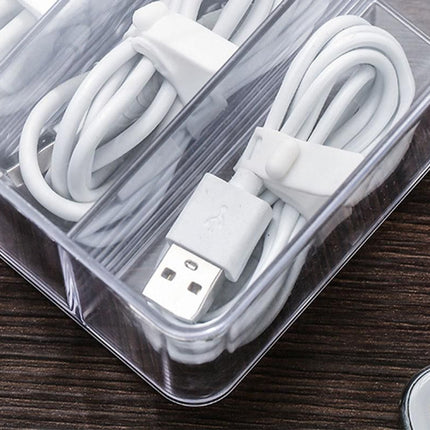 Cable Organizer Storage Box Desktop Power Cord Organizer with 7 Compartments for Office