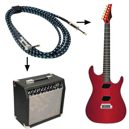 3m Electric Guitar Cord Cable 6.35mm Jacks For Amp Pedals Instrument