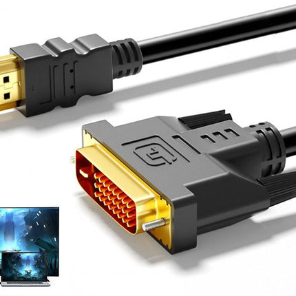 HDMI to DVI-D 24+1 Pin Digital Cable Lead for HDTV PS3 PS4 Switch 360 TV - 1.5m