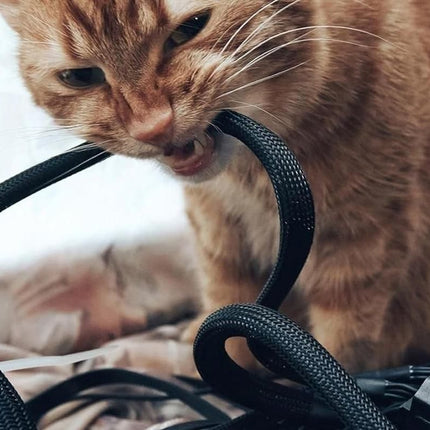 No Chew Cord Protector for Pets Bite Resistant Cable Sleeve for Cats Dogs Rabbits - S