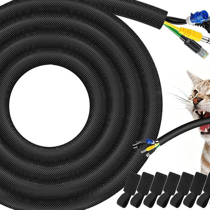No Chew Cord Protector for Pets Bite Resistant Cable Sleeve for Cats Dogs Rabbits - S
