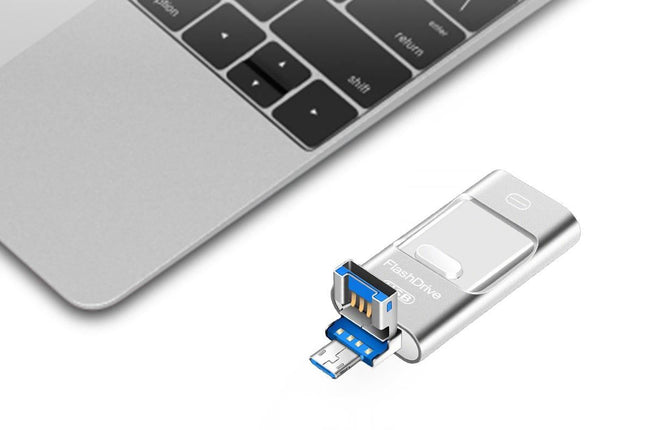 128GB Flash Drive 3 in 1 USB 3.0 Type C External Storage Device for iPhone iPad Android Phone and Computer