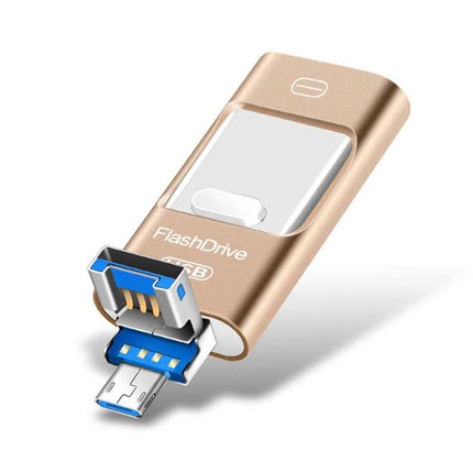 128GB Flash Drive 3 in 1 USB 3.0 Type C External Storage Device for iPhone iPad Android Phone and Computer - Silver
