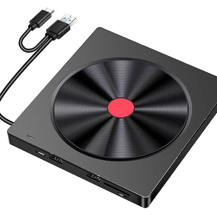 5 in 2 Computer External CD DVD Drive USB 3.0 Portable Optical Drive Burner for Windows Mac Linux