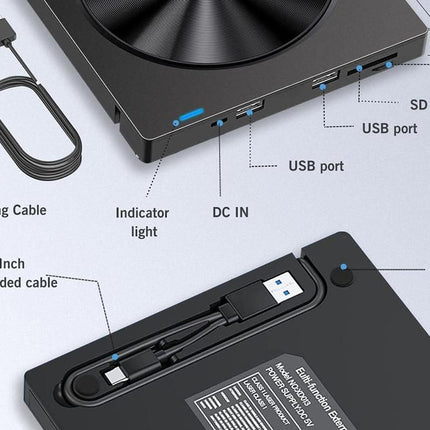 5 in 2 Computer External CD DVD Drive USB 3.0 Portable Optical Drive Burner for Windows Mac Linux