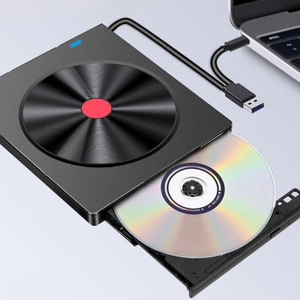 5 in 2 Computer External CD DVD Drive USB 3.0 Portable Optical Drive Burner for Windows Mac Linux