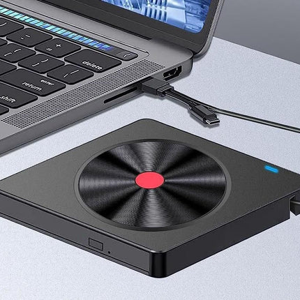 5 in 2 Computer External CD DVD Drive USB 3.0 Portable Optical Drive Burner for Windows Mac Linux