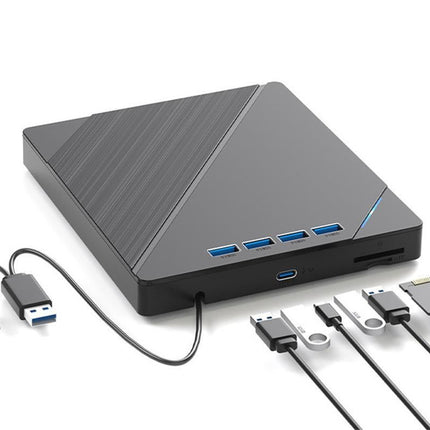 7 in 1 External CD DVD Drive USB 3.0 Burner Writer with Card Reader for Laptop