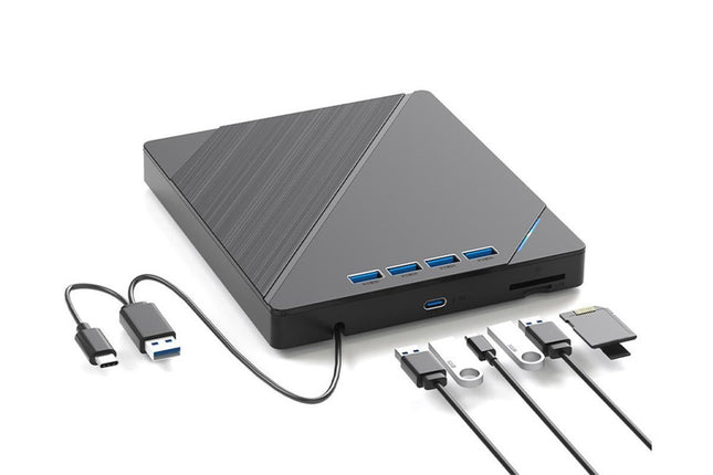 7 in 1 External CD DVD Drive USB 3.0 Burner Writer with Card Reader for Laptop V1263-JX-6360