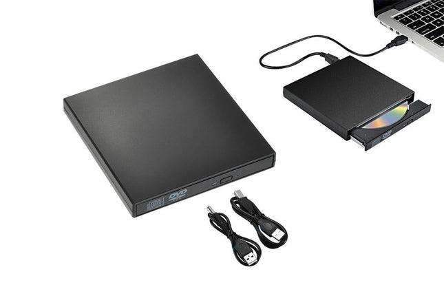 USB 2.0 Slim Protable External CD-RW Drive Writer Player for Laptop Notebook PC Desktop Computer -Black