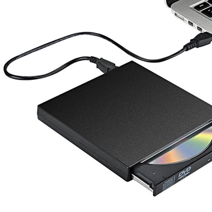 USB 2.0 Slim Protable External CD-RW Drive Writer Player for Laptop Notebook PC Desktop Computer -Black