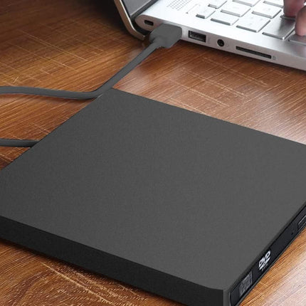 USB 2.0 Slim Protable External CD-RW Drive Writer Player for Laptop Notebook PC Desktop Computer -Black