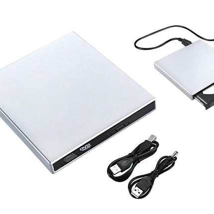 USB 2.0 Slim Protable External CD-RW Drive Writer Player for Laptop Notebook PC Desktop Computer -Silver