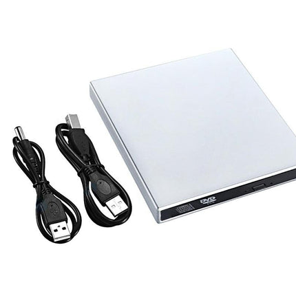 USB 2.0 Slim Protable External CD-RW Drive Writer Player for Laptop Notebook PC Desktop Computer -Silver