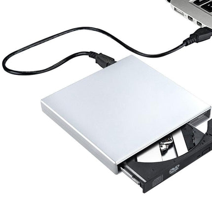 USB 2.0 Slim Protable External CD-RW Drive Writer Player for Laptop Notebook PC Desktop Computer -Silver