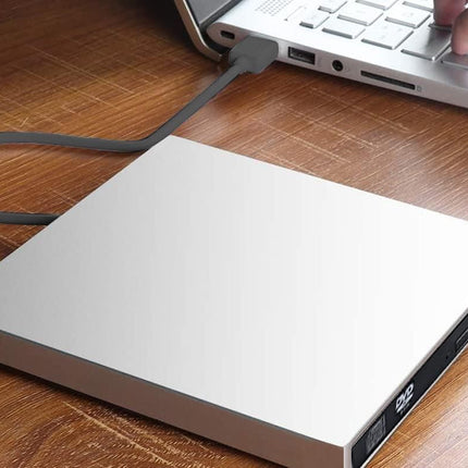 USB 2.0 Slim Protable External CD-RW Drive Writer Player for Laptop Notebook PC Desktop Computer -Silver