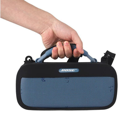 Silicone Protective Case with Shoulder Strap Compatible with Bose SoundLink Max Speaker - Black