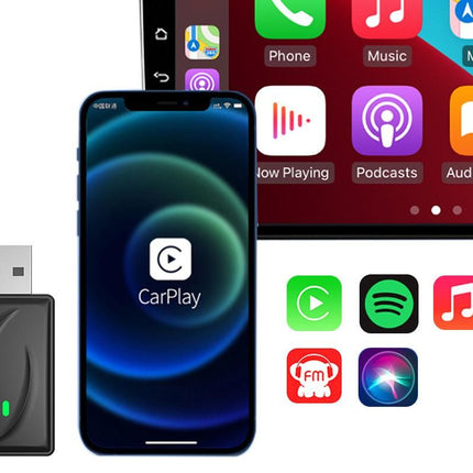 Wireless Adapter Auto Connect USB Dongle Compatible with Wired Carplay Android 2 in 1 Carplay Android Auto Plug and Play