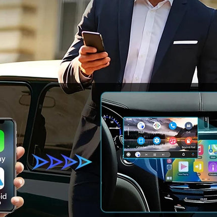 Wireless Adapter Auto Connect USB Dongle Compatible with Wired Carplay Android 2 in 1 Carplay Android Auto Plug and Play