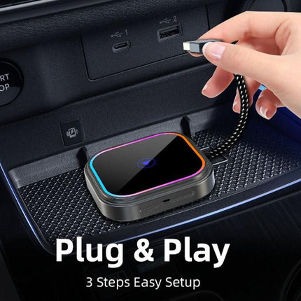Wireless CarPlay Adapter for Car USB to Type-C Plug and Play Compatible with iPhone