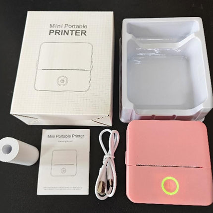 Thermal Mini Printer Mini Pocket Wireless Thermal Printer Bluetooth Photo Inkless Sticker Printer Compatible with iOS&Android - Pink