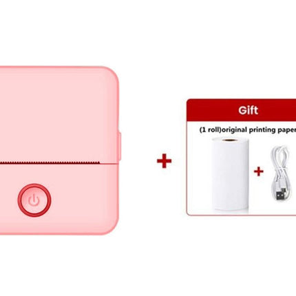 Thermal Mini Printer Mini Pocket Wireless Thermal Printer Bluetooth Photo Inkless Sticker Printer Compatible with iOS&Android - Pink
