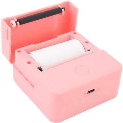 Thermal Mini Printer Mini Pocket Wireless Thermal Printer Bluetooth Photo Inkless Sticker Printer Compatible with iOS&Android - Pink