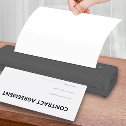Portable Printer Wireless Bluetooth A4 Thermal Mobile Printer with 100Pcs Thermal Paper Inkless Printer Compatible with iOS Android for Office Car Home -Black