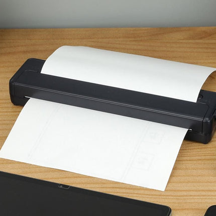 Portable Printer Wireless Bluetooth A4 Thermal Mobile Printer with 100Pcs Thermal Paper Inkless Printer Compatible with iOS Android for Office Car Home -Black