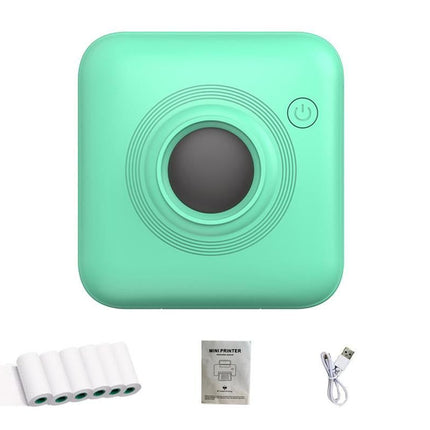 Mini Portable Label Printer Wireless Bluetooth Thermal Printer for Labels Boarding Pass Notes Photos - Green