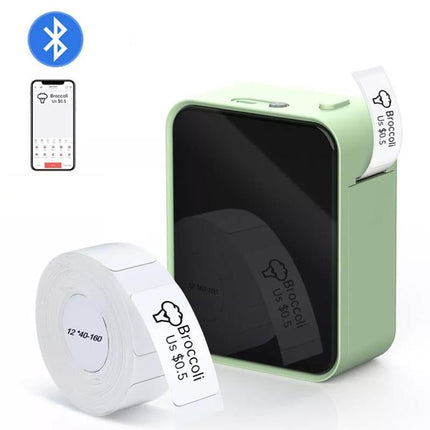 Bluetooth Label Maker Machine Wireless Thermal Label Printer Sticker Printer -Green