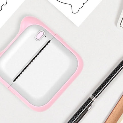 Mini Pocket Wireless Small Thermal Pocket Sticker Printer Bluetooth Inkless Printer Portable Mobile Phone Picture Receipt Printer -Pink