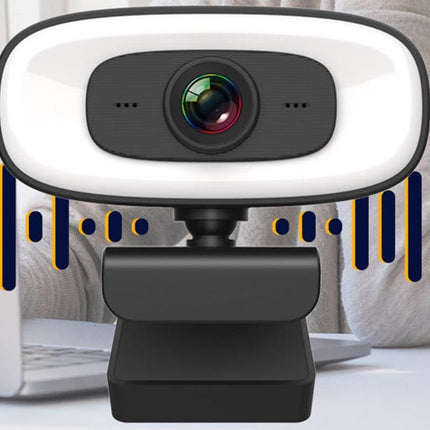 4K Webcam with Ring Light Built in Microphone and Tripod for Video Conferencing